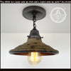Rustic industrial farmhouse ceiling light; pre-order arrives May 2025.
