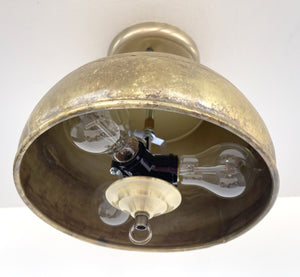 Aged Brass Dome Ceiling Light Fixture