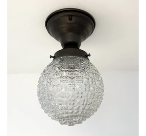 Authentic Antique Diamond Glass Ceiling Light