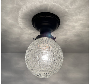 Authentic Antique Diamond Glass Ceiling Light