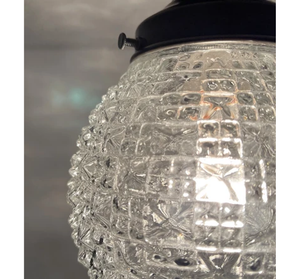 Authentic Antique Diamond Glass Ceiling Light