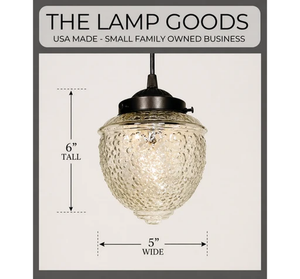 Antique Acorn Clear Glass Pendant Light | 5"