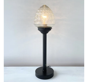 Antique Acorn Clear Glass Table Lamp - Tall