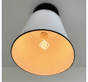 Farmhouse White Barn Metal Distressed Ceiling Light Fixture
