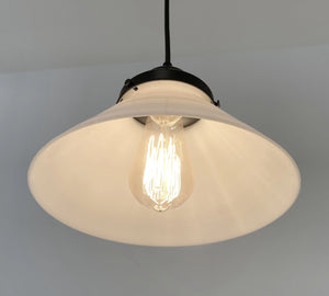 Vintage Milk Glass Pendant Light of Cone Shade The Lamp Goods