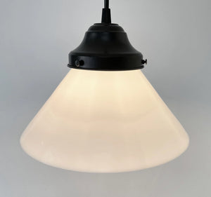 Vintage Milk Glass Pendant Light of Cone Shade The Lamp Goods