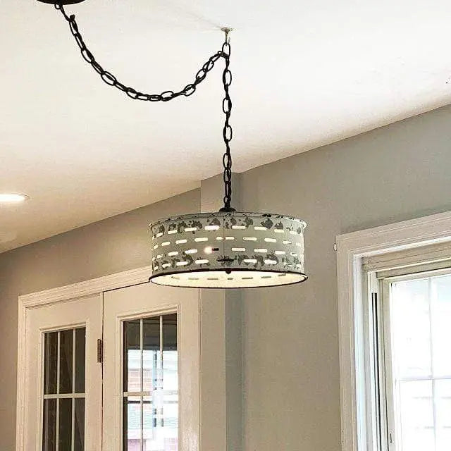 Rustic Farmhouse Chandelier Light Fixture of Chippy Galvanized Metal The Lamp Goods