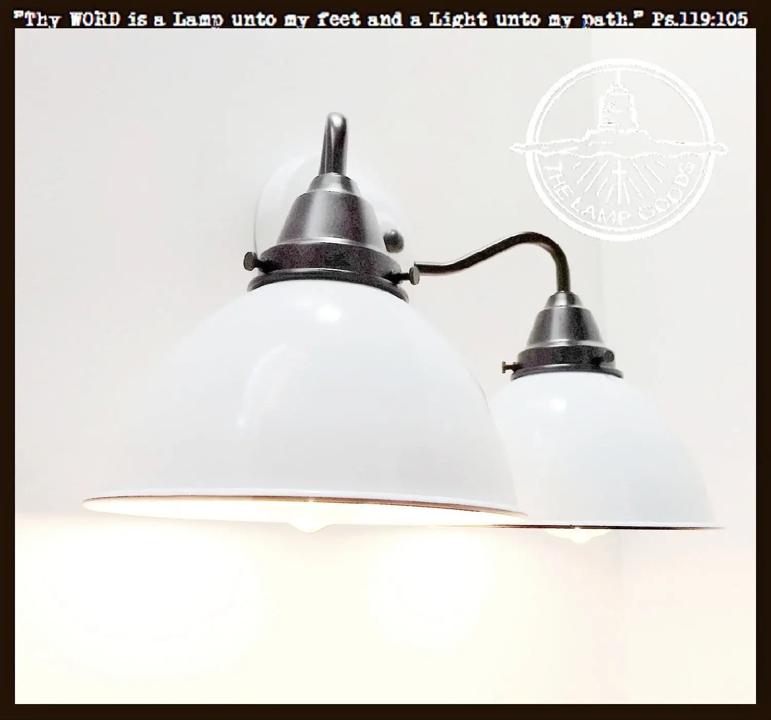 White Enamel Double Wall Light The Lamp Goods