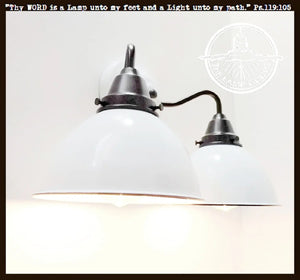 White Enamel Double Wall Light