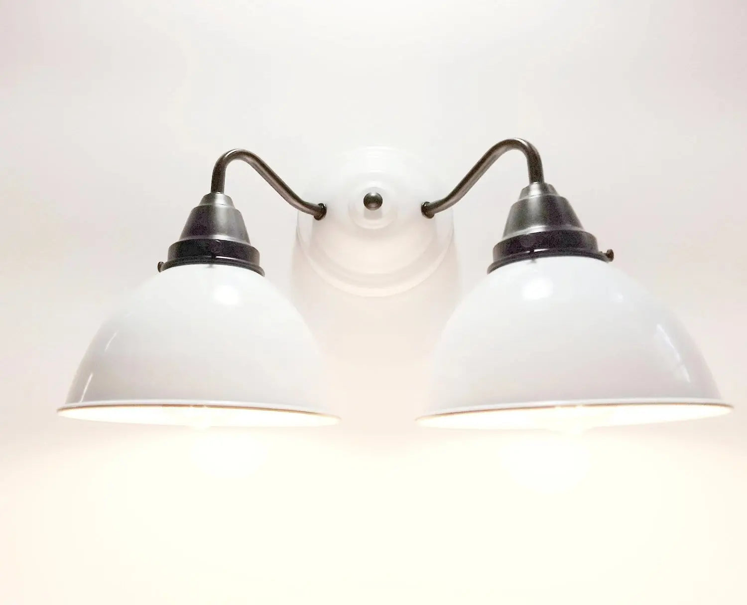 White Enamel Double Wall Light The Lamp Goods