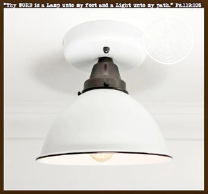 Modern Farmhouse Ceiling Light of White Enamel The Lamp Goods