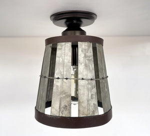 Galvanized Open Weave Basket Ceiling Light The Lamp Goods