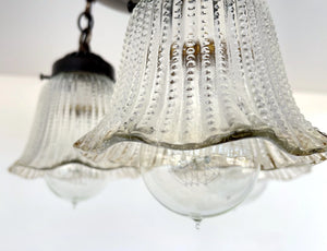 Vintage Clear Hobnail Glass Ceiling LIGHT Chain Trio The Lamp Goods