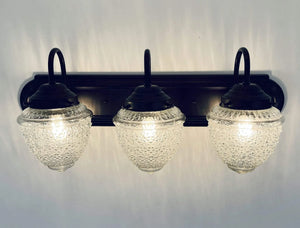 Antique Acorn Glass VANITY Light - 3 Sizes The Lamp Goods