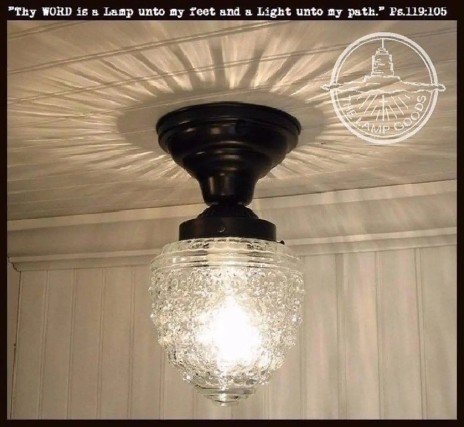 Island Falls. Glass Ceiling Light Clear Globe - The Lamp Goods