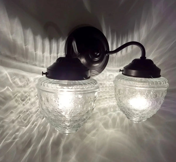 Antique Glass Wall Sconce Light Fixture as Bathroom Vanity Lighting The Lamp Goods