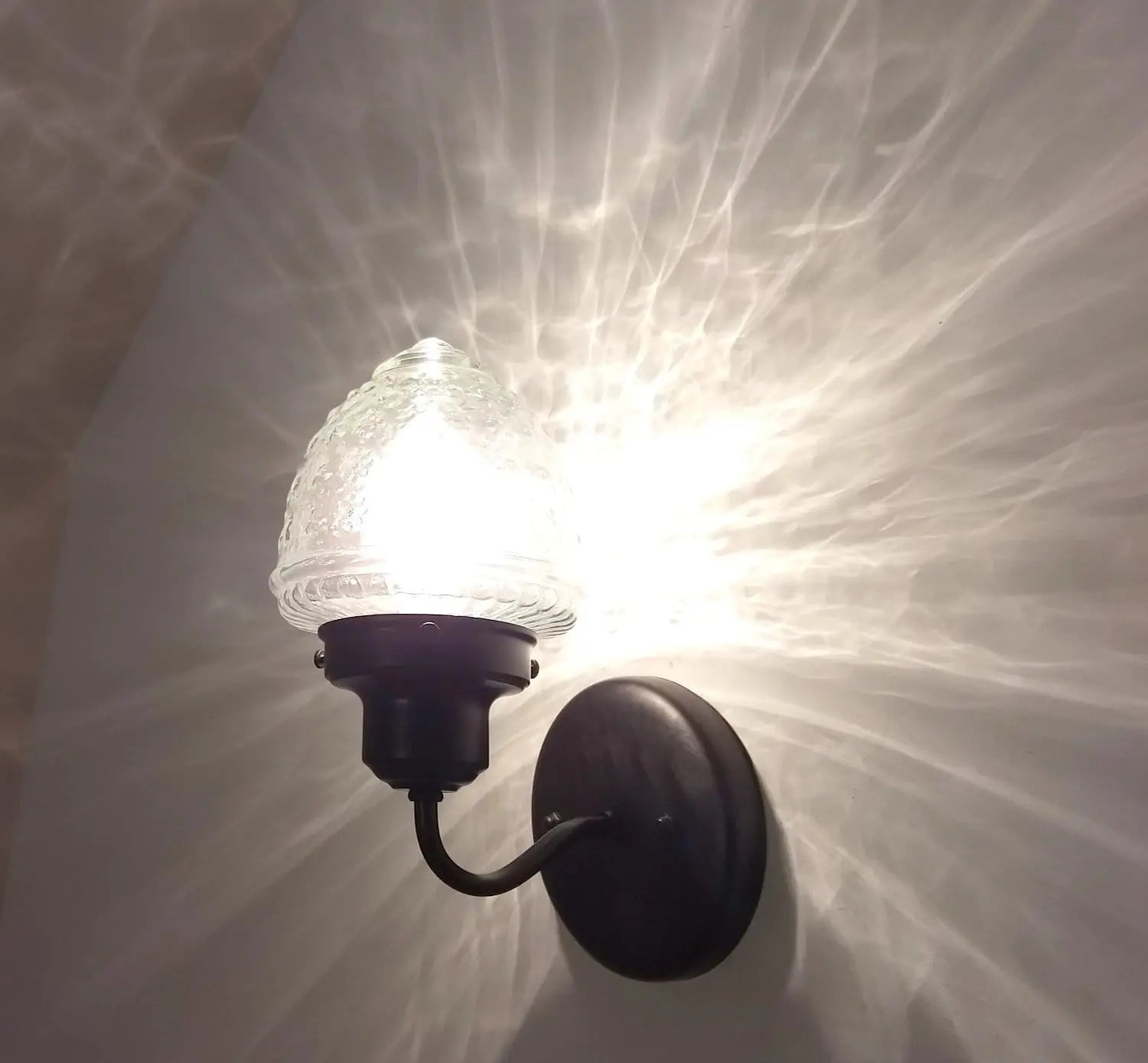 Island Falls. Glass Torch Wall Sconce Light Fixture - The Lamp Goods