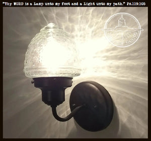 Island Falls. Glass Torch Wall Sconce Light Fixture - The Lamp Goods