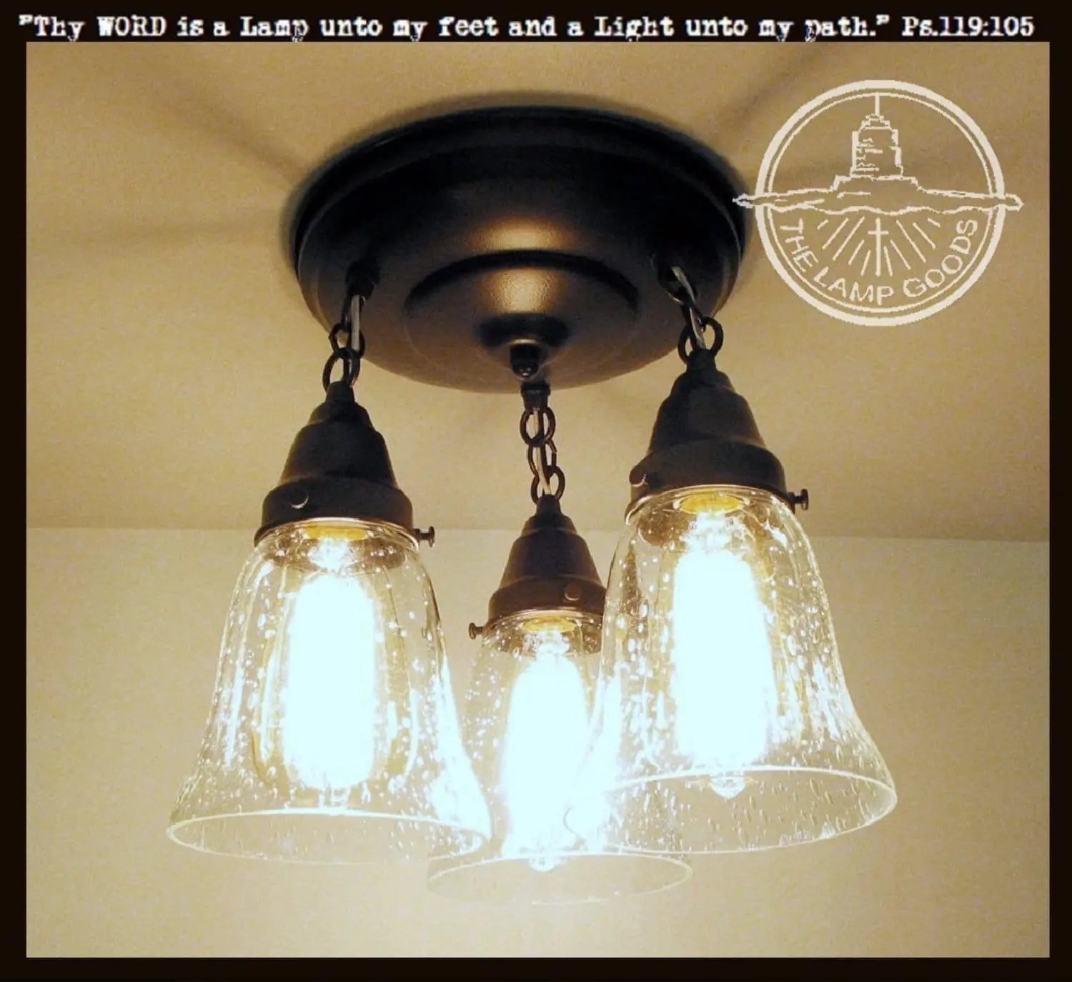 Kellie II. Seeded Glass Ceiling LIGHT Trio - The Lamp Goods