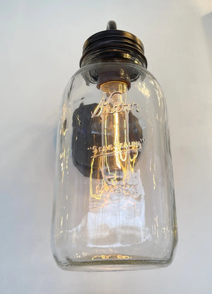 Vintage KERR Mason Jar Wall SCONCE Lighting Fixture The Lamp Goods