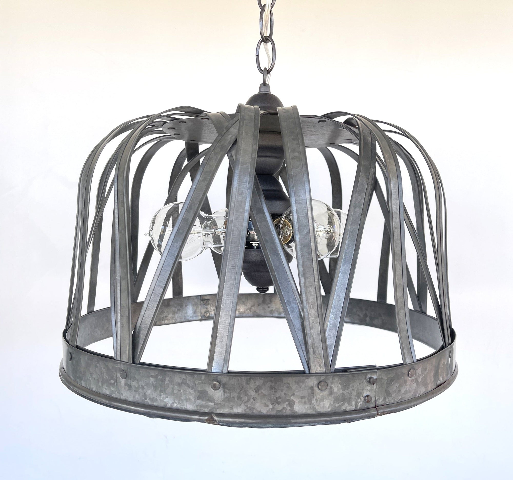 Huge Galvanized Dome Chandelier Light Fixture The Lamp Goods