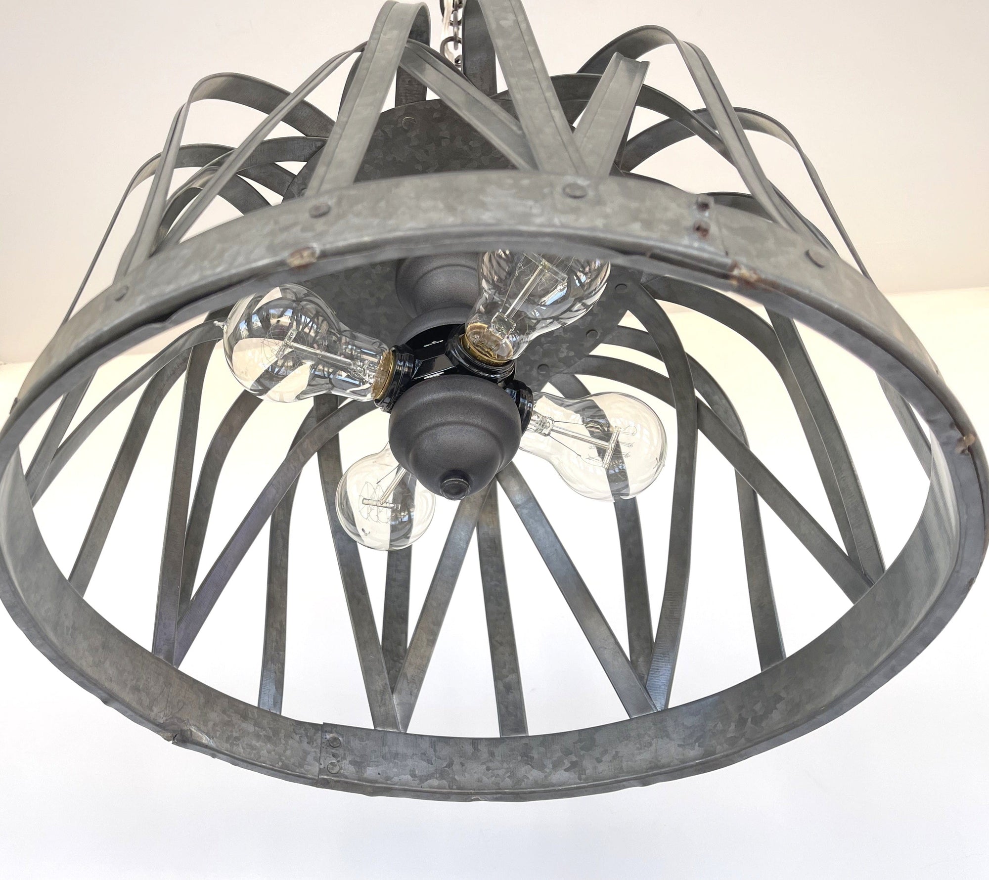 Huge Galvanized Dome Chandelier Light Fixture The Lamp Goods