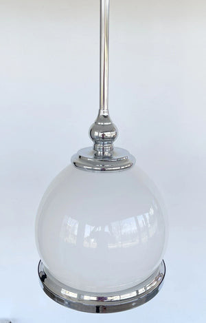 Large Milk Glass Modern Chrome Pendant The Lamp Goods