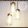 Mason Jar CHANDELIER Pendant Light Trio: 3-light glass jar fixture
