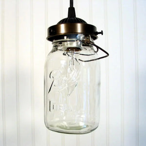 Mason Jar PENDANT Light Vintage Quart - The Lamp Goods