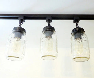 Mason Jar TRACK LIGHTING New Quart Single - The Lamp Goods