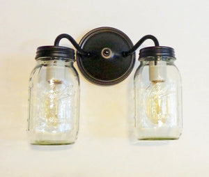 Canning Jar WALL LIGHT Double Quart New - The Lamp Goods