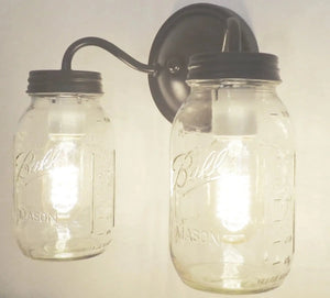 Canning Jar WALL LIGHT Double Quart New - The Lamp Goods