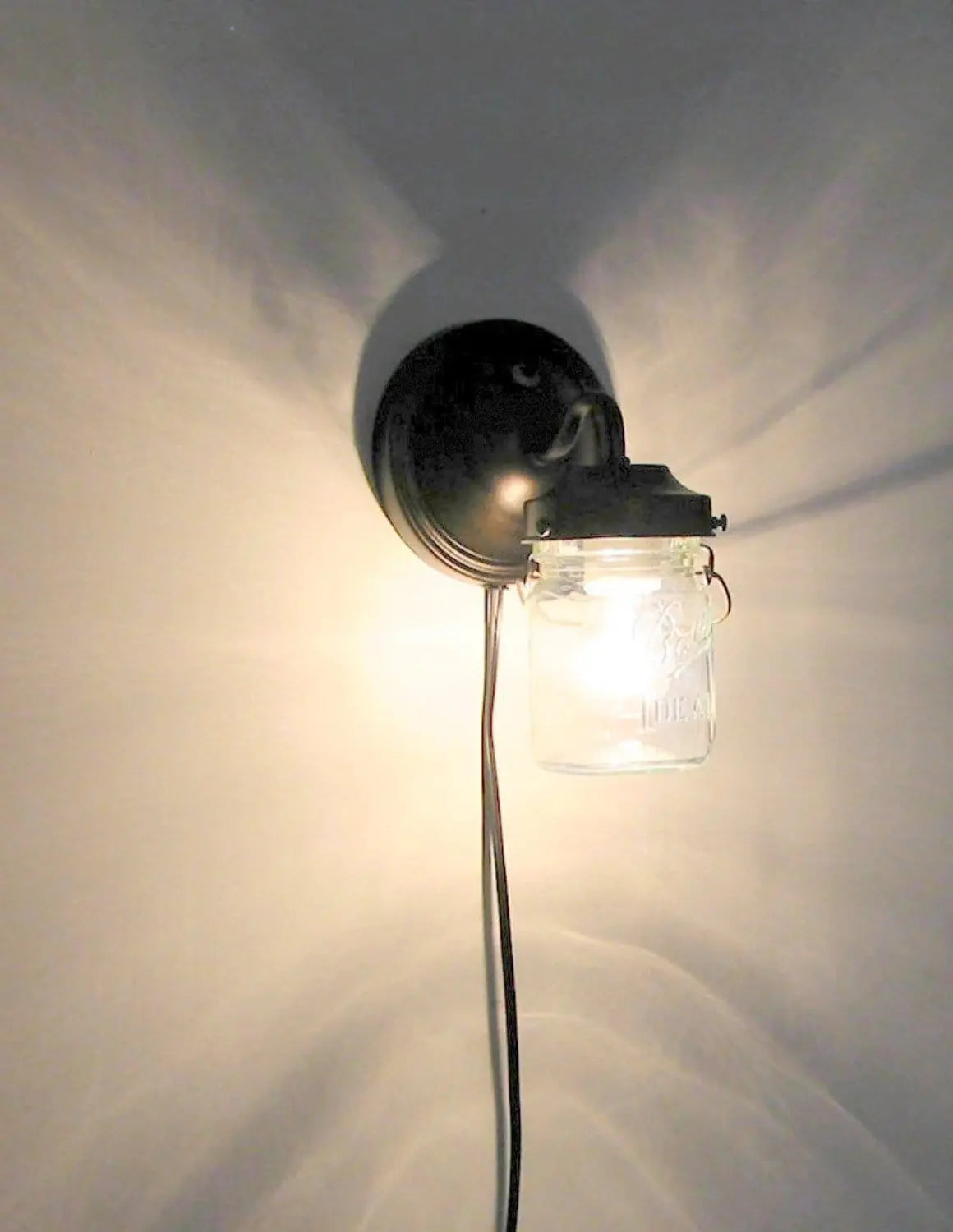 PLUG IN Mason Jar Wall Light - The Lamp Goods