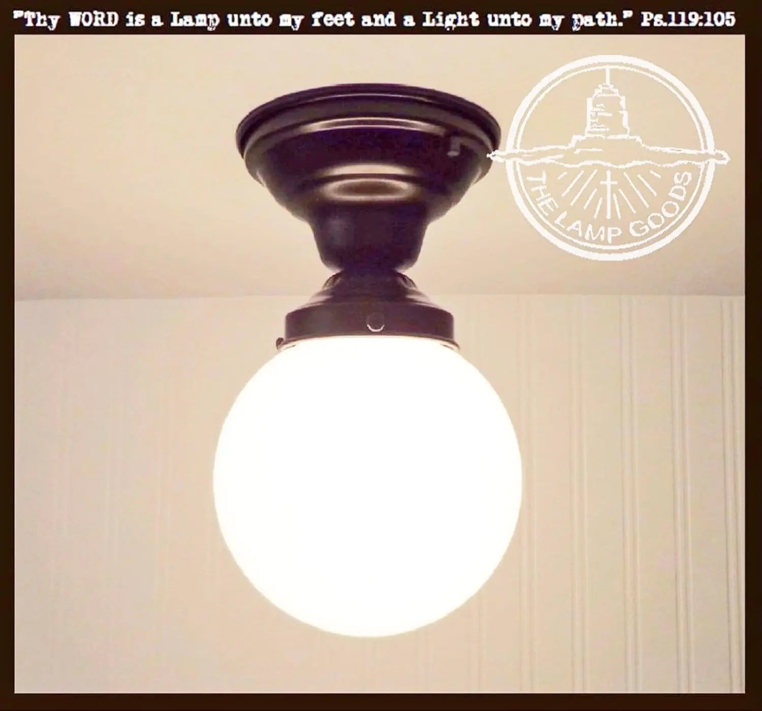 Modern Milk Glass GLOBE Ceiling Light with black metal fixture
