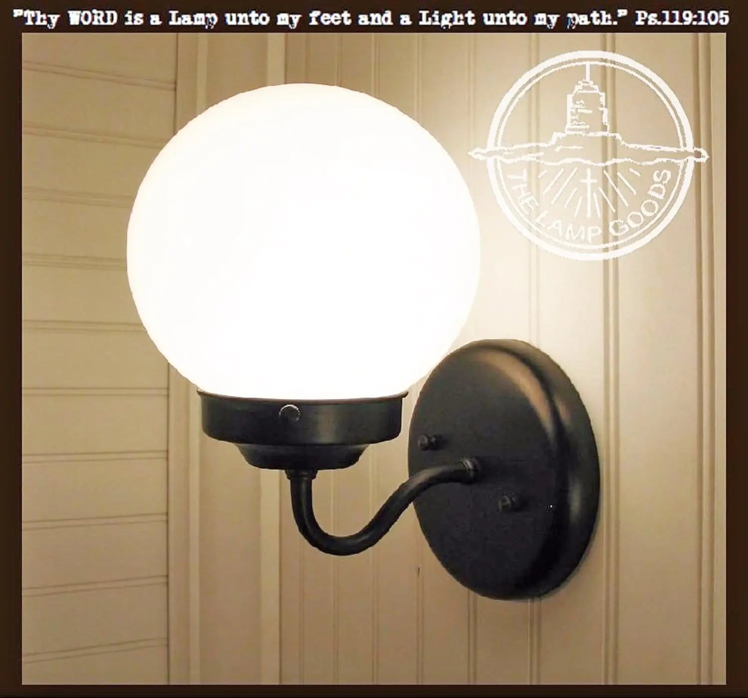 Milk glass modern wall sconce light fixture with black metal base.
