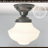 Traditional Milk Glass CEILING LIGHT Fixture The Lamp Goods