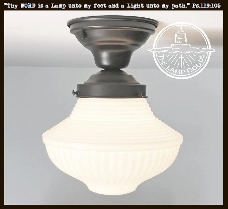 Traditional Milk Glass CEILING LIGHT Fixture The Lamp Goods