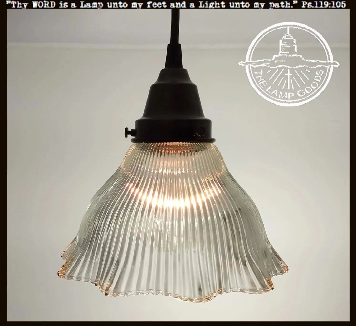 Vintage Holophane PENDANT Light - The Lamp Goods
