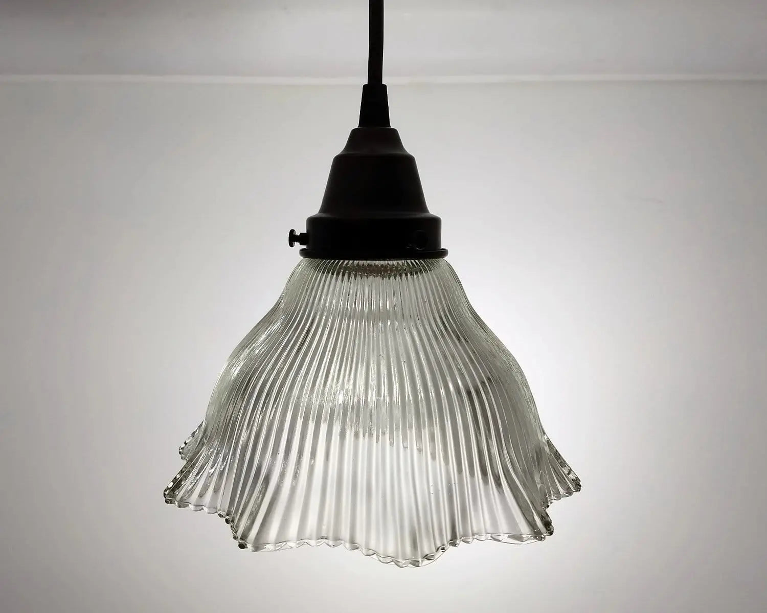 Vintage Holophane PENDANT Light - The Lamp Goods