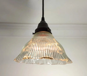 Vintage Holophane PENDANT Light - The Lamp Goods