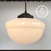 Acorn Milk Glass Pendant Light, creamy white glass shade with dark bronze fitting.
