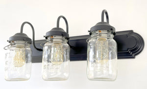 Mason Jar Light Fixture Vintage Atlas Quart Trio The Lamp Goods