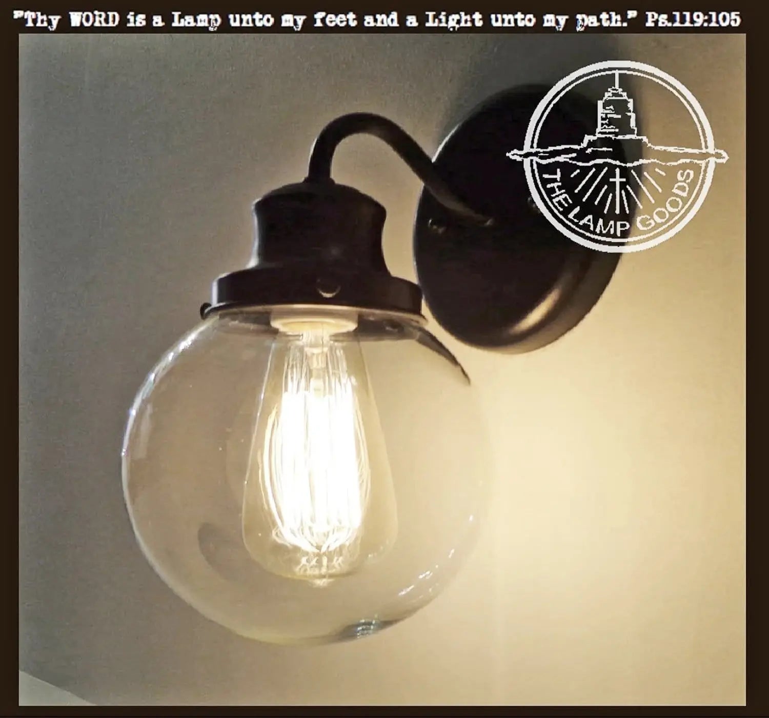 Biddeford II. Glass WALL Light with Edison Bulb - The Lamp Goods