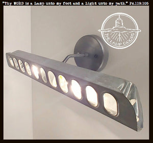 Galvanized Chicken Feeder Wall Vanity Light 18"