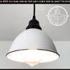 Modern Farmhouse white pendant light with black accents from The Lamp Goods.
