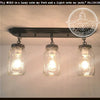 Mason Jar LIGHT FIXTURE, rectangular chain trio, farmhouse style lighting
