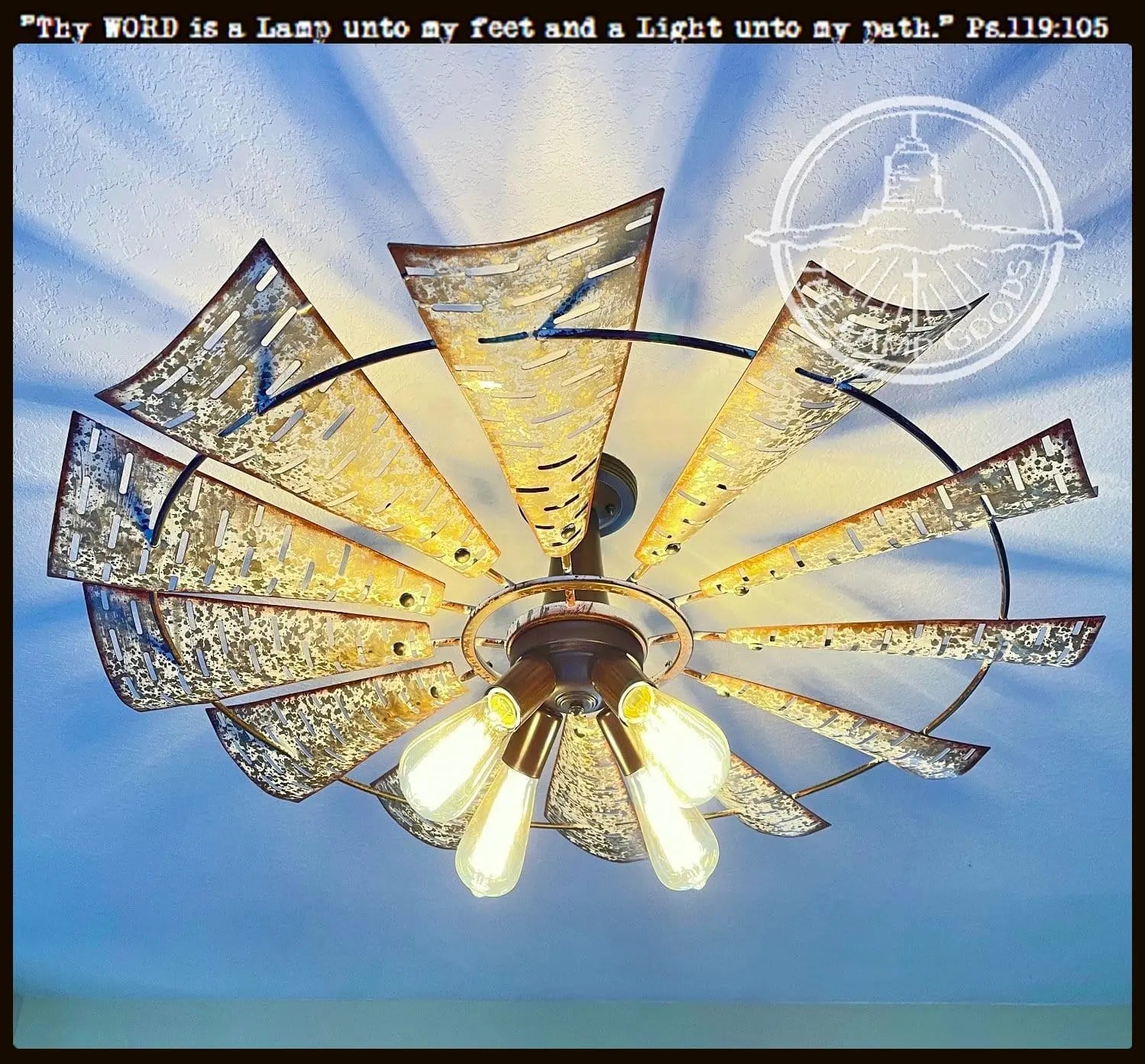 Windmill Light Fixture Farmhouse Ceiling Flush Mount The Lamp Goods