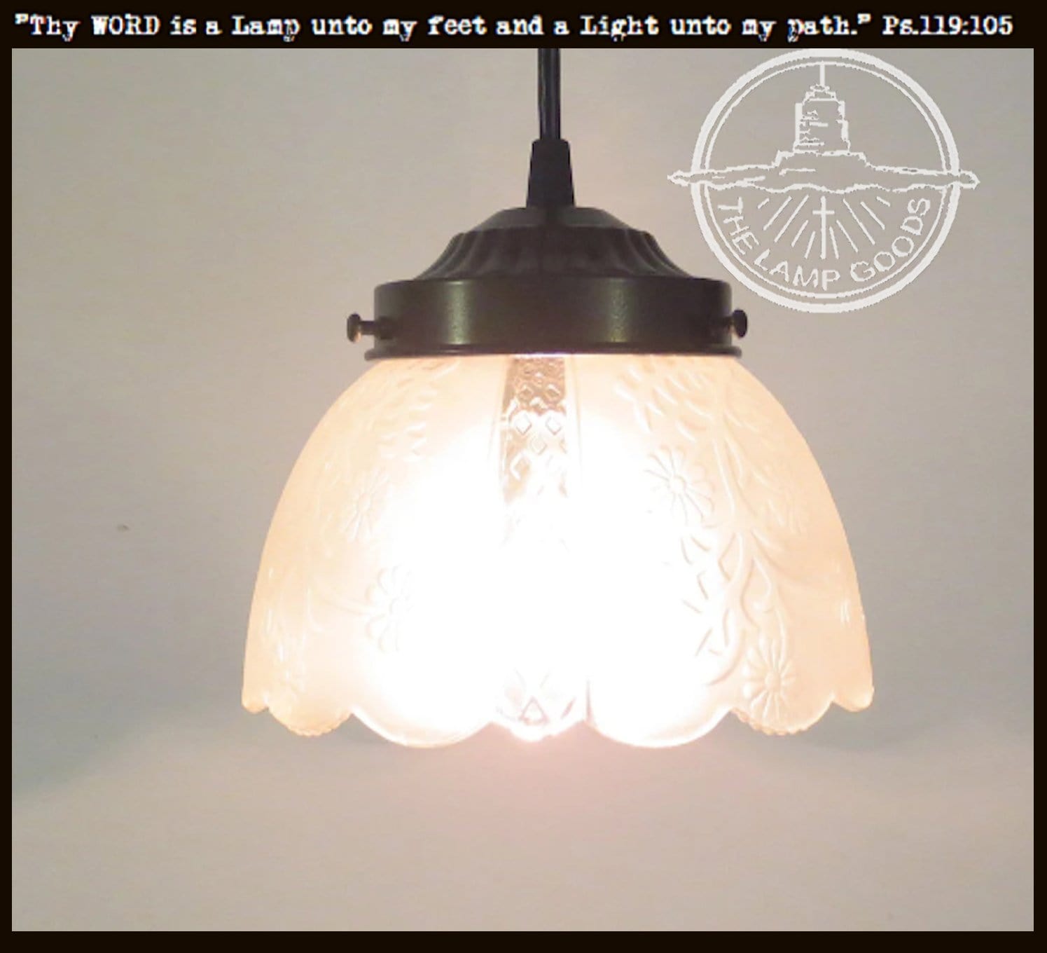 Vintage Frost & Clear PENDANT Light The Lamp Goods