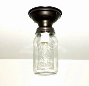 Mason Jar Ceiling LIGHT New Quart Single - The Lamp Goods