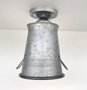 Rustic Galvanized Urn Bucket Ceiling Light The Lamp Goods
